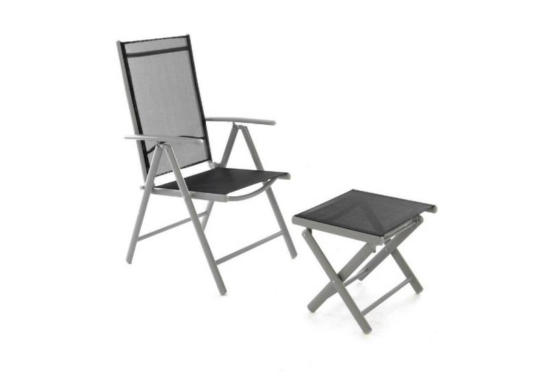 VCM Gartenstuhl Aluminium Gartenstuhl mit Fußauflage von VCM