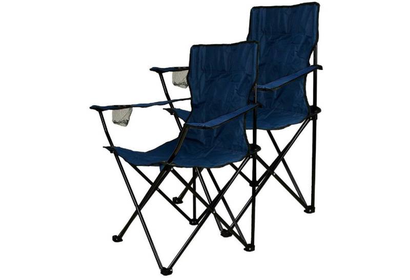 VCM Gartenstuhl 2x Angelstuhl Getränkehalter Campingstuhl klappbar von VCM