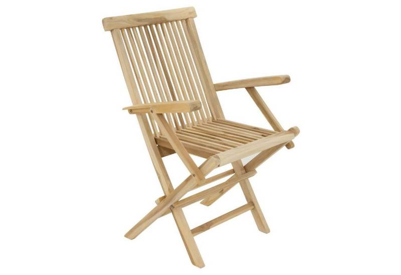 VCM Gartenstuhl Klappstuhl Gartenstuhl Balkonstuhl Teak Holz natur von VCM