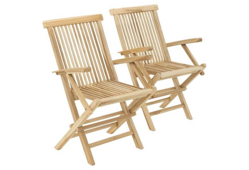 VCM Gartenstuhl 2er Gartenstuhl Hochlehner Klappstuhl Holz Teak von VCM