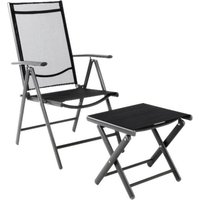 VCM Gartenstuhl anthrazit Aluminium B/H/T: ca. 56x108x44 cm von VCM