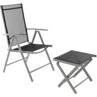 VCM Gartenstuhl anthrazit Aluminium B/H/T: ca. 56x108x65 cm von VCM