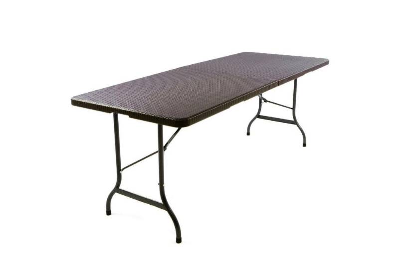 VCM Gartentisch Partytisch Rattan-Optik braun von VCM
