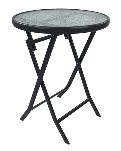 VCM Gartentisch klappbar | Balkontisch rund | Maße ca. H. 70 x B. 55 x T. 55 cm | Klapptisch | Balkontisch Gartenmöbel – Sonlas 55 cm Ø von VCM