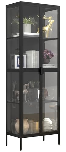 VCM Glasvitrine stehend | Vitrine Glas mit ESG-Sicherheitsglas | Maße ca. H. 180 x B. 60 x T. 35 cm | Standvitrine Glas | Modern und platzsparend | Glas Vitrinenschrank – Floka XXL VCM Glasvitrine stehend | Vitrine Glas mit ESG-Sicherheitsglas | Maße ca. H. 180 x B. 60 x T. 35 cm | Standvitrine Glas | Modern und platzsparend | Glas Vitrinenschrank – Floka XXL von VCM