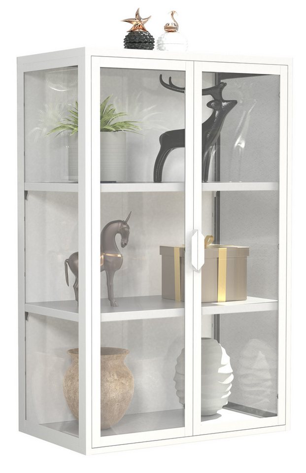 VCM Hängevitrine Stahl Wandvitrine Hängevitrine Vitrine Glas Flokas von VCM