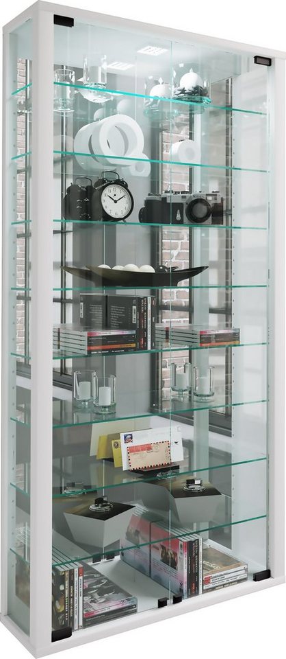 VCM Hängevitrine Wandvitrine Glasvitrine Vitrosa Maxi Spiegel von VCM