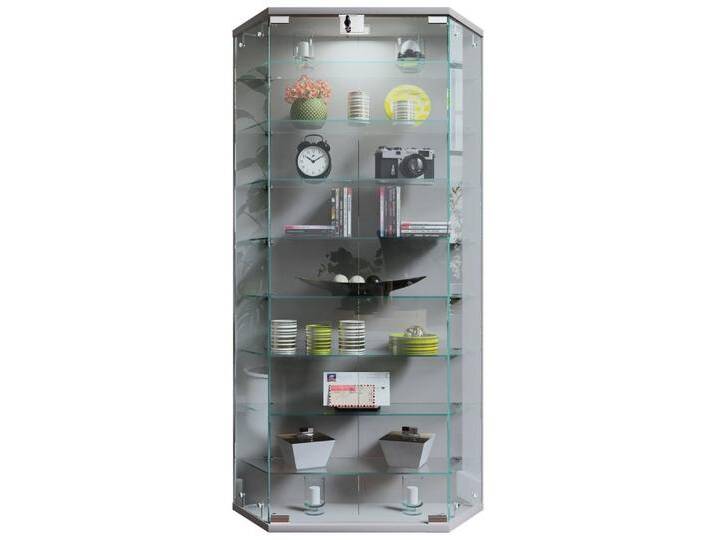 VCM Hängevitrine Wandvitrine Hängevitrine Glasvitrine Benila XL, silberfarben VCM Hängevitrine Wandvitrine Hängevitrine Glasvitrine Benila XL, silberfarben von VCM