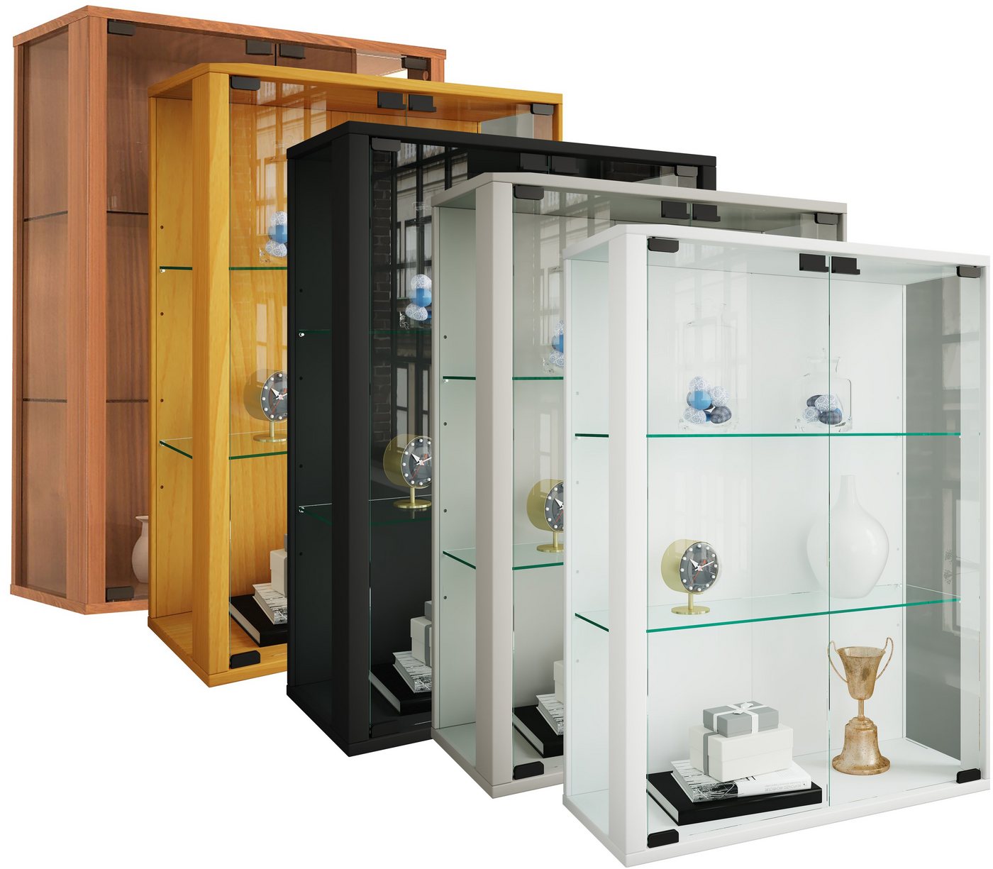 VCM Hängevitrine Wandvitrine Hängevitrine Glasvitrine Glas Udina (1-St) von VCM