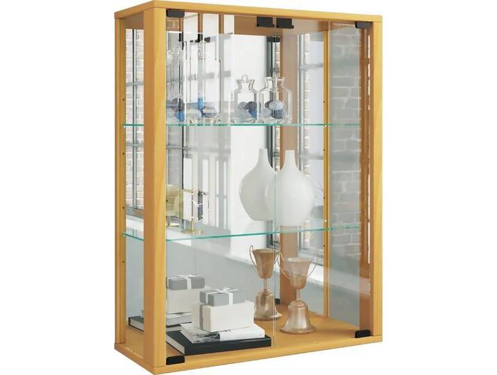 VCM Hängevitrine Wandvitrine Hängevitrine Glasvitrine Udina Spiegel, goldfarben, Buche VCM Hängevitrine Wandvitrine Hängevitrine Glasvitrine Udina Spiegel, goldfarben, Buche von VCM