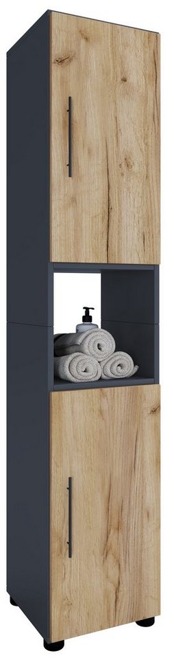 VCM Hochschrank Holz Badmöbel Badschrank Hochschrank Flandu von VCM