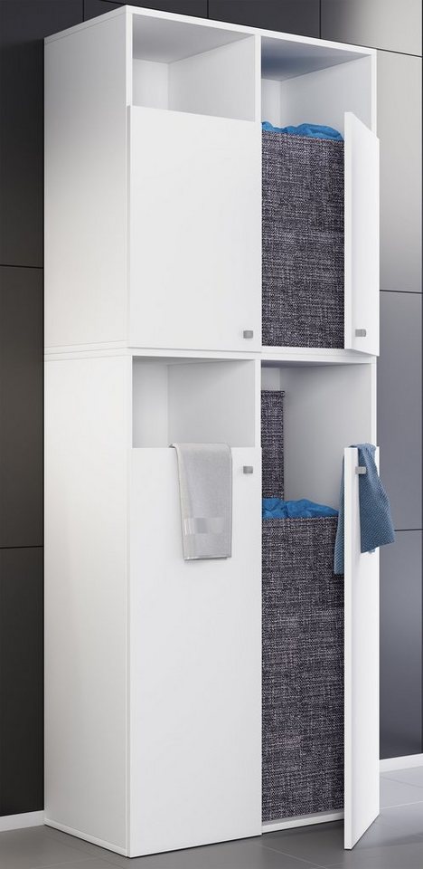 VCM Hochschrank Wäscheschrank Wäschetruhe Wäschebox Klidas XXL 4f (1-St) von VCM