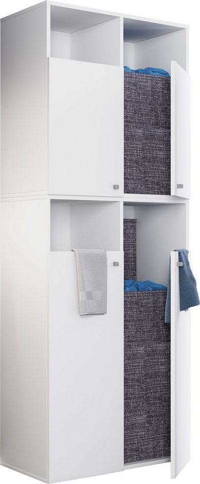 VCM Hochschrank Wäscheschrank Wäschetruhe Wäschebox Dreso XXL 4f von VCM