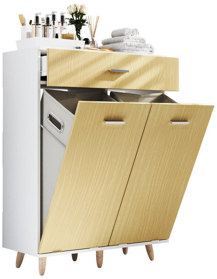 VCM Hochschrank Wäscheschrank Wäschetruhe Wäschebox Landos M von VCM