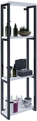 VCM Holz Badezimmerschrank | Badmöbel Metall Industrial Style | Wandregal | Badregal | Maße ca. H. 112 x B. 35 x T. 15 cm - Bitila M von VCM