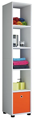 VCM Holz Badezimmerschrank | Badmöbel | Stand Badregal | Badezimmer | Hochschrank | Maße ca H. 152 x B. 31 x T. 30 cm - Benos-5 von VCM