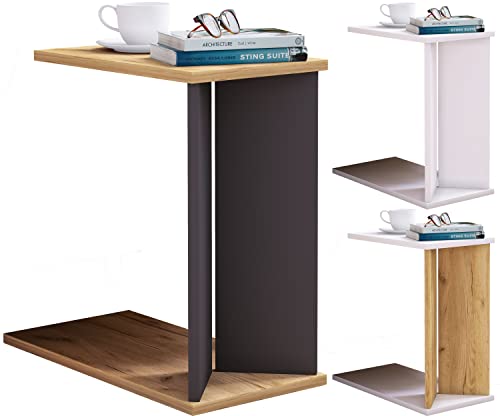 VCM Holz Beistelltisch Couchtisch Sofatisch Wohnzimmertisch Kaffeetisch Nachto M Honig-Eiche/Anthrazit von VCM