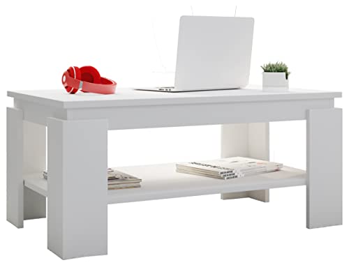 VCM Holz Beistelltisch | Couchtisch schlicht | Maße ca. H. 41 x B. 90 x T. 53cm | Wohnzimmertisch | Sofatisch - Rolas von VCM