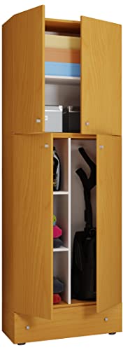 VCM Holz Besenschrank | 6 Fächer | Maße: H. 200 x B. 70 x T. 39 cm | Haushaltsschrank | Mehrzweckschrank | Extra Schublade - Lona VCM Holz Besenschrank | 6 Fächer | Maße: H. 200 x B. 70 x T. 39 cm | Haushaltsschrank | Mehrzweckschrank | Extra Schublade - Lona von VCM