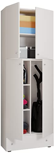 VCM Holz Besenschrank | 6 Fächer | Maße: H. 200 x B. 70 x T. 39 cm | Haushaltsschrank | Mehrzweckschrank | Extra Schublade - Lona VCM Holz Besenschrank | 6 Fächer | Maße: H. 200 x B. 70 x T. 39 cm | Haushaltsschrank | Mehrzweckschrank | Extra Schublade - Lona von VCM