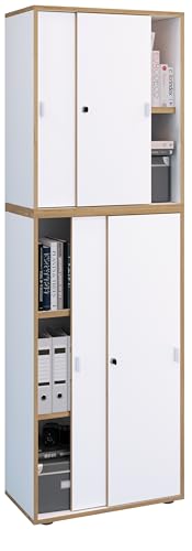 VCM Holz Büroschrank Ordner Aktenschrank Büromöbel Schrank Salia 5-Fach Breite 60 cm Schiebetüren Weiß VCM Holz Büroschrank Ordner Aktenschrank Büromöbel Schrank Salia 5-Fach Breite 60 cm Schiebetüren Weiß von VCM