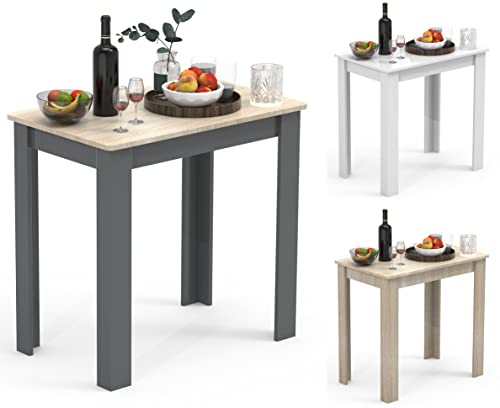 VCM Holz Esstisch Küchentisch Tisch Esal 80 x 50 cm Anthrazit/Honig-Eiche von VCM