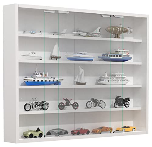 VCM Glasvitrine hängend | Vitrine Glas mit ESG-Sicherheitsglas | Maße ca. H. H. 60 x B. 77 x T. 10 cm | Hängevitrine Glas | Modern und platzsparend | Glas Vitrinenschrank - Agisa L von VCM