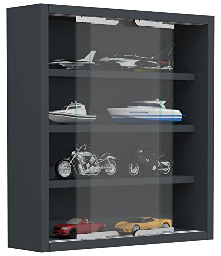 VCM Glasvitrine hängend | Vitrine Glas mit ESG-Sicherheitsglas | Modern und platzsparend | H. 40 x B. 37 x T. 10 cm | Anthrazit von VCM