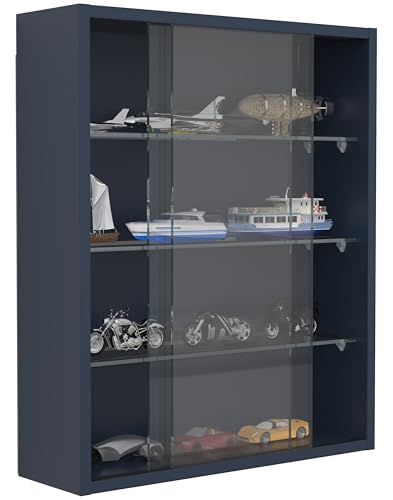 VCM Glasvitrine hängend | Vitrine Glas mit ESG-Sicherheitsglas | Maße ca. H. 60 x B. 50 x T. 15 cm | Hängevitrine Glas | Modern und platzsparend | Glas Vitrinenschrank - Drivalo M von VCM