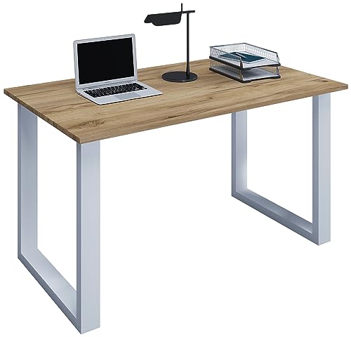 VCM Holz Schreibtisch | H. 76 x B. 80 x T. 50 cm | Computertisch schlicht | Füße aus hochwertigem Metall | Arbeitstisch | Büromöbel - Lona U von VCM