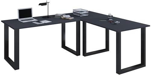 VCM Holz Schreibtisch | Eckschreibtisch schlicht | 130x130 | L Form Links oder rechts | Arbeitstisch Platte 50 cm tief | Computertisch Büromöbel - Lona U VCM Holz Schreibtisch | Eckschreibtisch schlicht | 130x130 | L Form Links oder rechts | Arbeitstisch Platte 50 cm tief | Computertisch Büromöbel - Lona U von VCM