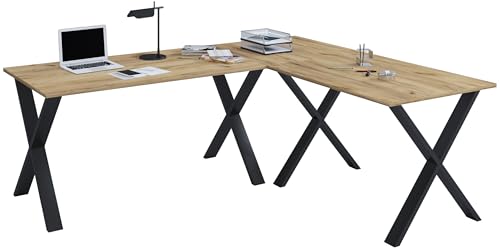 VCM Holz Schreibtisch | Eckschreibtisch schlicht | 130x130 | L Form Links oder rechts | Arbeitstisch Platte 50 cm tief | Computertisch Büromöbel - Lona X VCM Holz Schreibtisch | Eckschreibtisch schlicht | 130x130 | L Form Links oder rechts | Arbeitstisch Platte 50 cm tief | Computertisch Büromöbel - Lona X von VCM