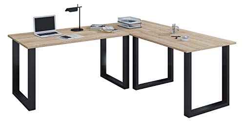 VCM Holz Schreibtisch | Eckschreibtisch schlicht | 190x130 | L Form Links oder rechts | Arbeitstisch Platte 50 cm tief | Computertisch Büromöbel - Lona U VCM Holz Schreibtisch | Eckschreibtisch schlicht | 190x130 | L Form Links oder rechts | Arbeitstisch Platte 50 cm tief | Computertisch Büromöbel - Lona U von VCM
