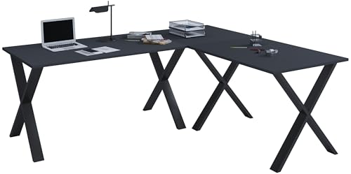 VCM Holz Schreibtisch | Eckschreibtisch schlicht | 190x130 | L Form Links oder rechts | Arbeitstisch Platte 50 cm tief | Computertisch Büromöbel - Lona X VCM Holz Schreibtisch | Eckschreibtisch schlicht | 190x130 | L Form Links oder rechts | Arbeitstisch Platte 50 cm tief | Computertisch Büromöbel - Lona X von VCM