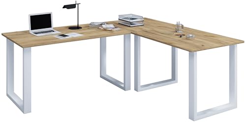 VCM Holz Schreibtisch | Eckschreibtisch schlicht | 190x190 | L Form Links oder rechts | Arbeitstisch Platte 50 cm tief | Computertisch Büromöbel - Lona U VCM Holz Schreibtisch | Eckschreibtisch schlicht | 190x190 | L Form Links oder rechts | Arbeitstisch Platte 50 cm tief | Computertisch Büromöbel - Lona U von VCM