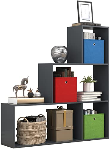 VCM Holz Stand Treppenregal Stufenregal Standregal Raumteiler Bücherregal Dubila M von VCM