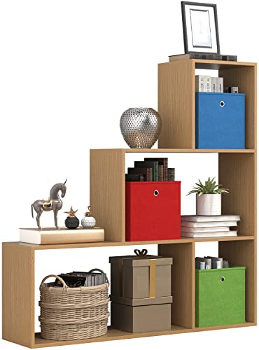 VCM Holz Stand Treppenregal Stufenregal Standregal Raumteiler Bücherregal Dubila M von VCM