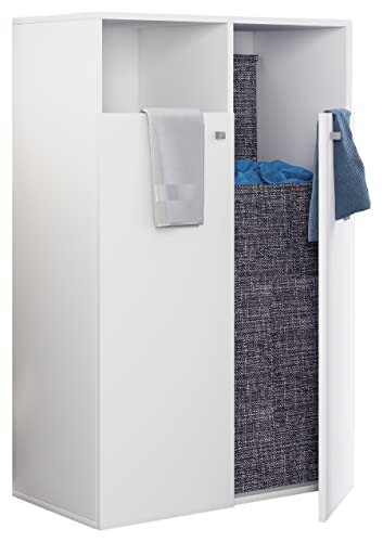 VCM Holz Wäscheschrank | Wäschetruhe | Wäschekorb | Maße ca. H. 110 x B. 80 x T. 39 cm - Dreso XL 2f von VCM