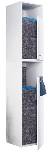 VCM Holz Wäscheschrank | Wäschetruhe | Wäschekorb | Maße ca. H. 184 x B. 35 x T. 39 cm - Dreso XXL2f Weiß VCM Holz Wäscheschrank | Wäschetruhe | Wäschekorb | Maße ca. H. 184 x B. 35 x T. 39 cm - Dreso XXL2f Weiß von VCM