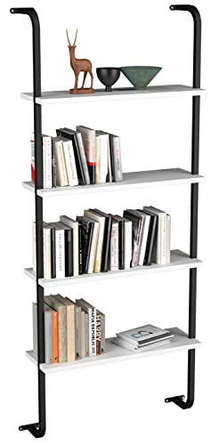 VCM Holzregal hängend | platzsparendes Regal | Maße: H. 150 x B. 64 x T. 20 cm | Elegantes Regal hängend | Aufbewahrungsregal | Bücherregal | Wandboard - Insasi 4 von VCM