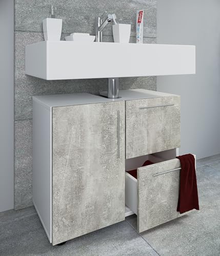 VCM Holz Waschbeckenunterschrank | Badschrank | Maße: H. 51 x B. 61 x T. 32 cm | 1 Drehtür | 2 große Schubladen | modernes Badezimmermöbel - Flandu VCM Holz Waschbeckenunterschrank | Badschrank | Maße: H. 51 x B. 61 x T. 32 cm | 1 Drehtür | 2 große Schubladen | modernes Badezimmermöbel - Flandu von VCM