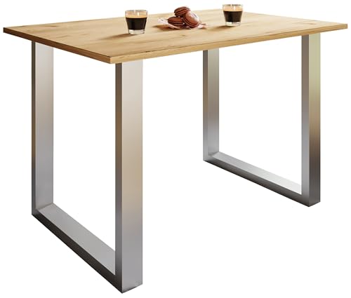 VCM Holzesstisch | H. 76 x B. 110 x T. 50 cm | hochwertiges und massives Fußgestell | Füße aus Eisen | Küchentisch - Xona U von VCM