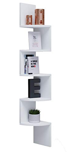 VCM Holzregal hängend | platzsparendes Regal | Maße: H. 123 x B. 20 x T. 20 cm | Elegantes Regal hängend | Aufbewahrungsregal | Bücherregal | Wandregal - Mintis von VCM