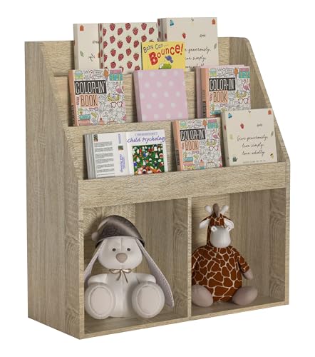 VCM Holzregal | platzsparendes Kinder Regal | Maße: H. 80 x B. 73 x T. 30 cm | Elegantes Regal stehend | Aufbewahrungsbox | Bücherregal | Aufbewahrungsregal - Besira M von VCM