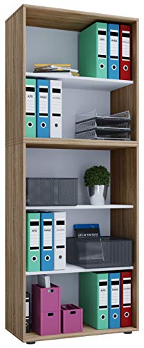 VCM Holzregal stehend | platzsparender Aktenschrank | Maße ca. B. 70 x H. 184 x T. 37 cm | Elegantes Regal stehend | Büroregal – Lona 5f Sonoma-Eiche VCM Holzregal stehend | platzsparender Aktenschrank | Maße ca. B. 70 x H. 184 x T. 37 cm | Elegantes Regal stehend | Büroregal – Lona 5f Sonoma-Eiche von VCM