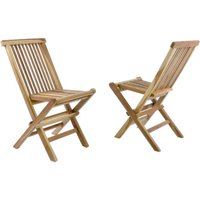 VCM Kinderstuhl 2er Set braun Teakholz B/H/T: ca. 30x60x40 cm von VCM