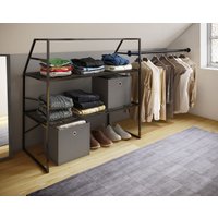 Kleiderschrank "Disal" mit Stange schwarz von VCM