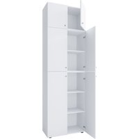 Kleiderschrank "Lona XXL" Drehtüren | Mit Aufsatz Weiß von VCM
