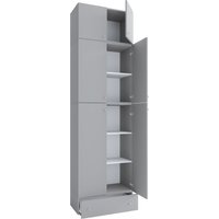 Kleiderschrank "Lona XXL" Drehtüren | Mit Aufsatz & Schublade Grau Kleiderschrank "Lona XXL" Drehtüren | Mit Aufsatz & Schublade Grau von VCM
