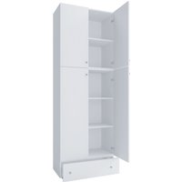 Kleiderschrank "Lona XXL" Drehtüren | Mit Schublade Weiß von VCM